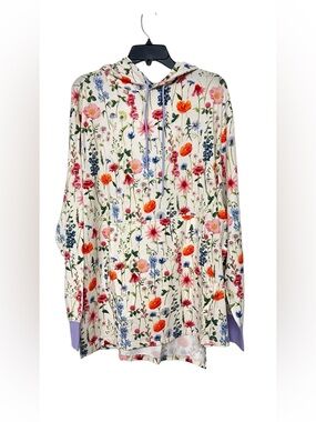 NEW Jambys Floral Bouquet Print House Hooded Pullover